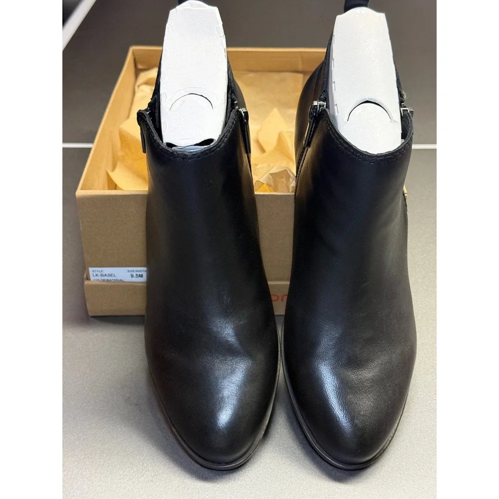 Lucky‎ Brand Basel Black Leather Ankle Boots LK-BASEL 9.5M Womens Booties